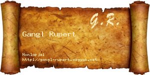 Gangl Rupert névjegykártya